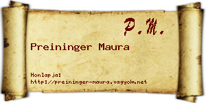Preininger Maura névjegykártya